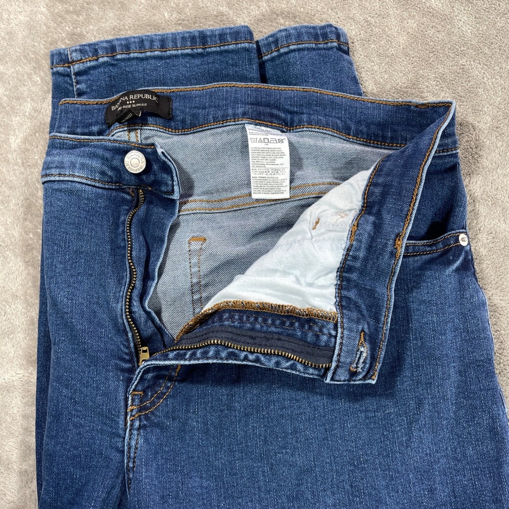 Banana Republic Slim Fit Jeans Womens 31‎ Blue Mid Rise Stretch Denim 544023